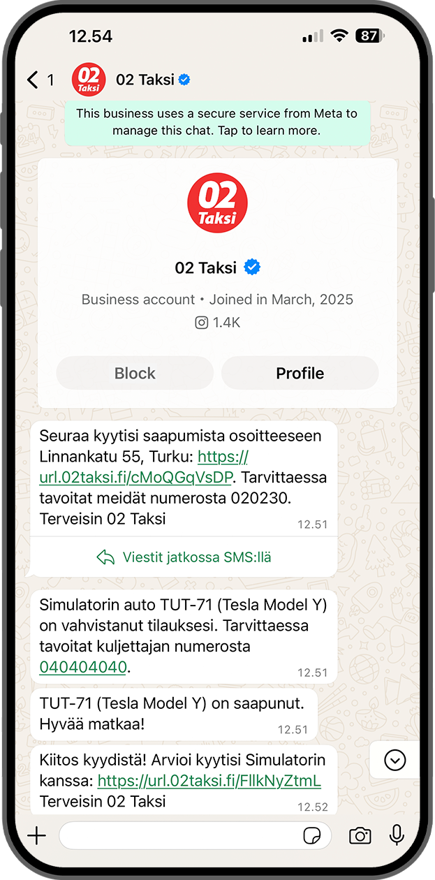 02 Taksin viestit nyt myös WhatsAppissa 02 Taksin viestit nyt myös WhatsAppissa