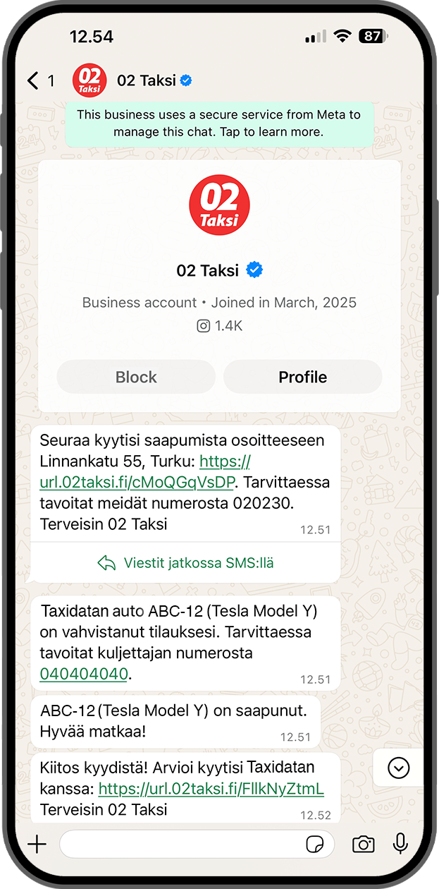 02 Taksin viestit nyt myös WhatsAppissa 02 Taksin viestit nyt myös WhatsAppissa